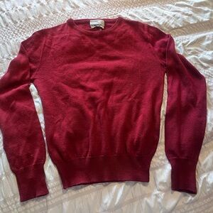 Saks Fifth Avenue Rich Red Crew Neck Sweater